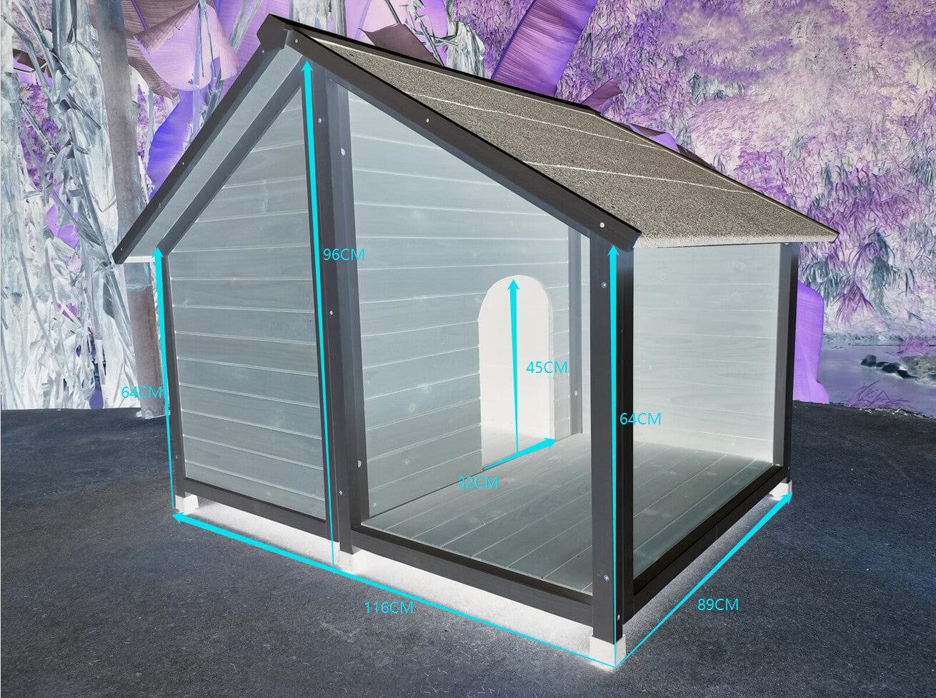 Large Timber Dog Wooden House 130x105x100cm Brown