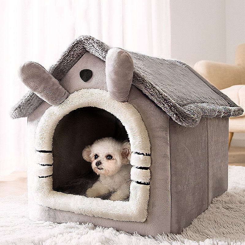 Medium Dog House Bed Portable Cat Bed Removable Cushion Cat Cave, Foldable Pets Puppy Kitten Rabbit