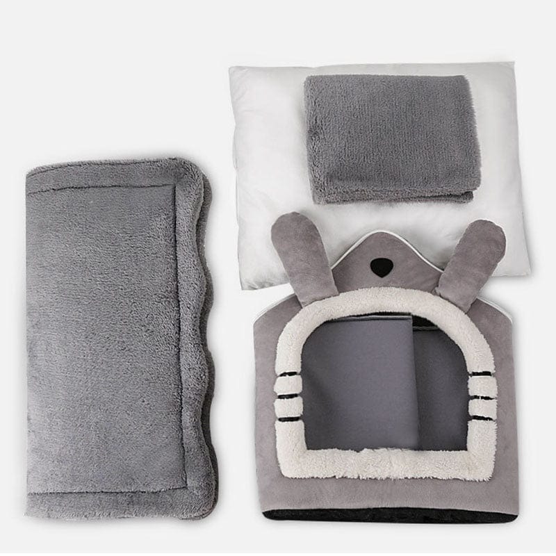 Medium Dog House Bed Portable Cat Bed Removable Cushion Cat Cave, Foldable Pets Puppy Kitten Rabbit