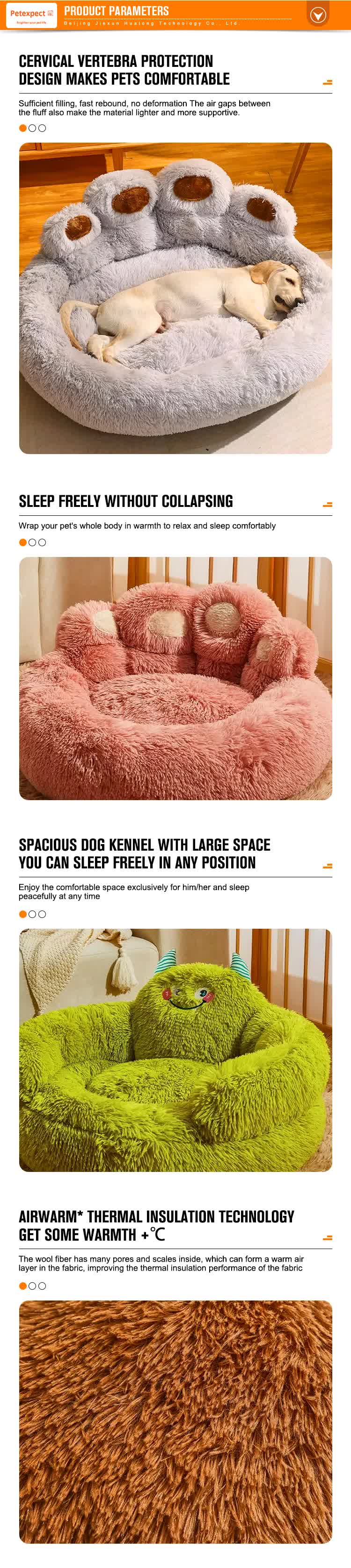 Paw Design 90cm Brown dog Sofa for Medium to Large Dogs