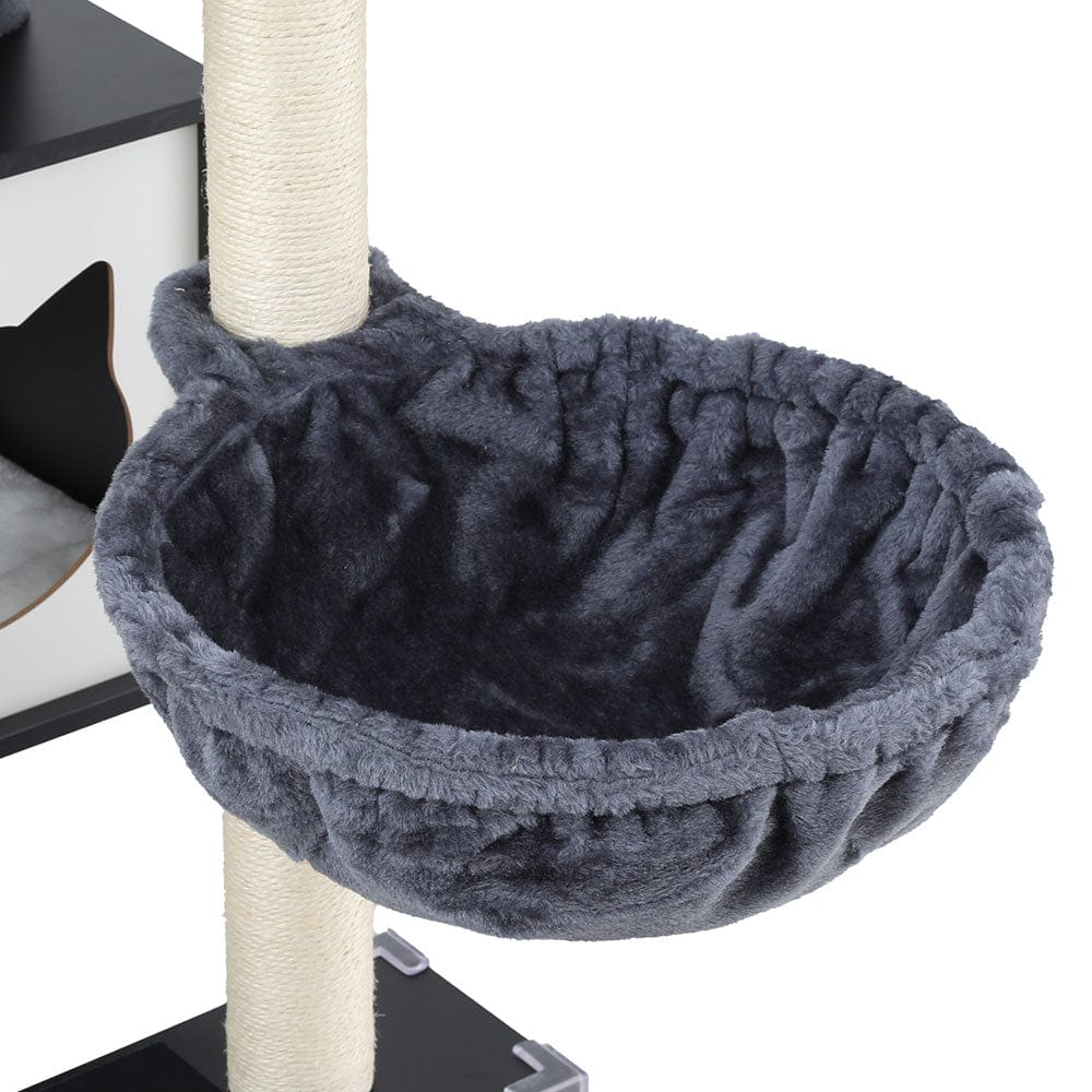 144cm Cat Tree Tower Scratching Post Scratcher Wood Bed Condo House Cabinet