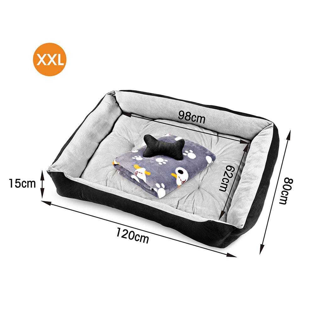 Extra-Large Washable Navy Dog Bed