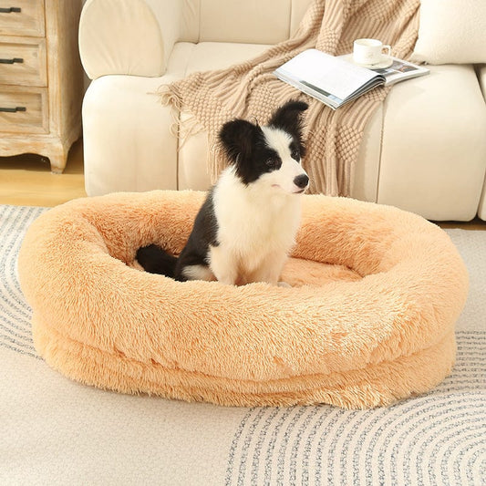 Anti-Anxiety Donut-Shaped Bed (Apricot) Small 60*50*18cm