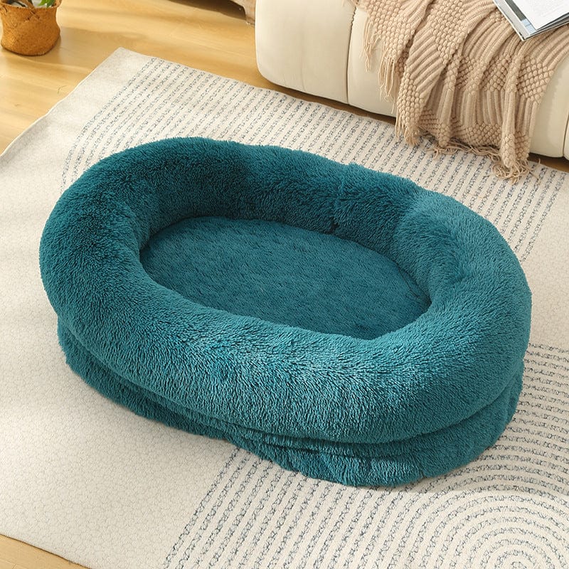 Anti-Anxiety Donut-Shaped Bed (Cyan Blue) Small 60*50*18cm